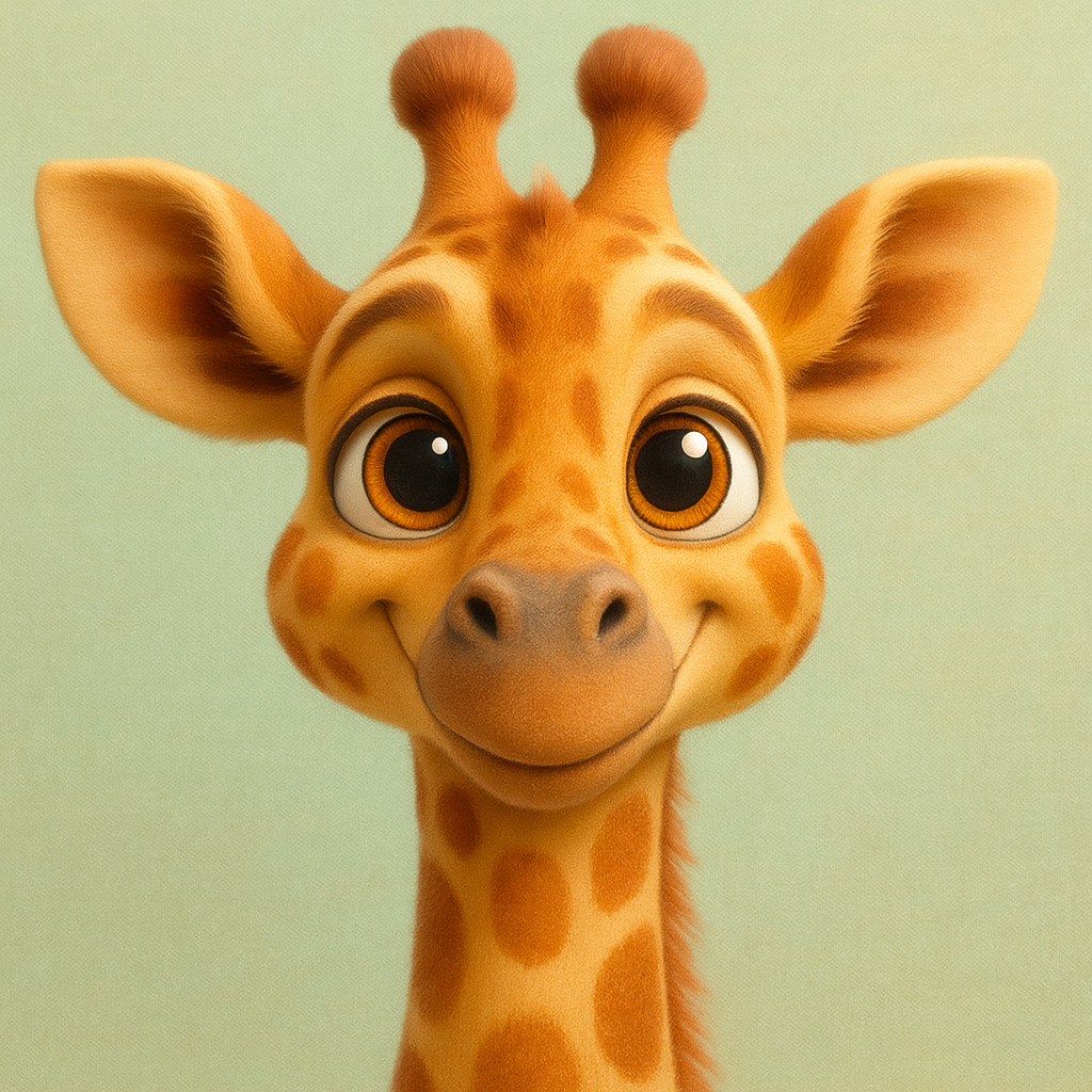 Cartoonish baby giraffe